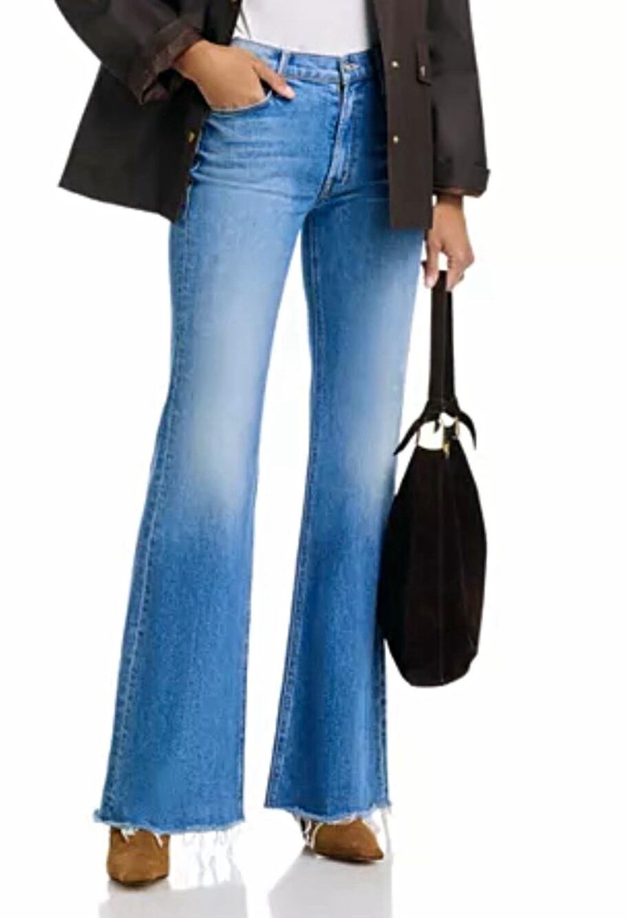 MOTHER SUPERIOR The Doozy Fray High Rise Flare Jeans in Heads or Tails Size 27